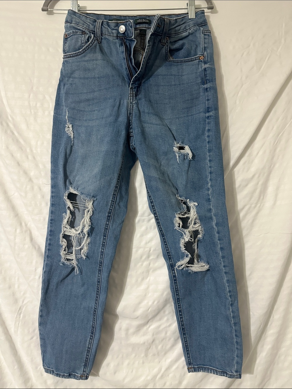 wild fable Light Blue Distressed Boyfriend Jeans